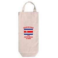 Have No Fear Costa Rican Is Here Cotton Canvas Wine Bag Tote With Handles