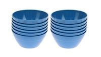 Handi-Ware Bulk Multi-Pack Melamine Blend 6" Wave Rim Round Bowls - Break-Resistant - Indoor/Outdoor Party Bowls - Large Gatherings - by Unity (12, Blue)
