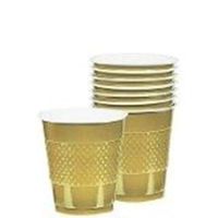 2 Packs of 20 Festive Occasion 9oz Gold Sparkle Cocktail Size Plastic Drinking Cups