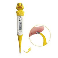 Digital Thermometer for Carton Type - Oral Thermometer Soft Head for Fever, Body Temperature Accurate Fast Reading with LCD Display for Baby and Adults (Yellow)