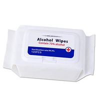 120 Wipes Disposable 75% Alcohol Cleansing Sterilized Wet Wipes for First Aid Home Antiseptic Cleaning Alcohol Pads 120 Pieces/Bag