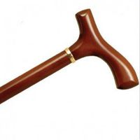 Lady's Walking Cane Wood Brown Stain with Fritz Handle