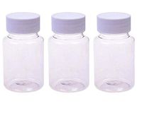 LASSUM 8 Pieces Empty Plastic Medicine Pill Bottle Container Solid Powder Medicine Pill Cylindrical Chemical Reagent Bottle,50ML