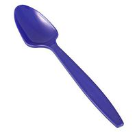 JAM PAPER Big Party Pack of Premium Plastic Spoons - Royal Blue - 100 Disposable Spoons/Box