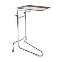 DUKAL 4366 Tech-Med Mayo Stand with Large Tray, Double Post, 20" Base Width, 25" Depth, Secure Height Adjustments 37"-53"