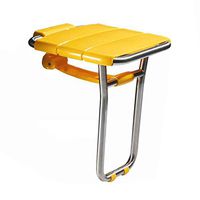 QZ Wall-Mounted Bathroom Stool Folding Shower Seat with Support Legs for Elderly, Disabled, Pregnant Women (Color : Yellow)