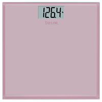 Taylor Glass Digital Bath Scale, Pink with Pink Border
