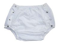Haian Adult Incontinence Snap-on Plastic Pants (Medium, White)