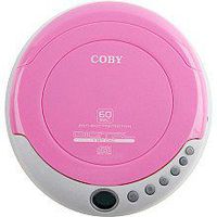 Coby CXCD329 Slim Personal CD Player with Anti-Skip Protection (Pink)