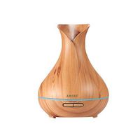 AMORE Wood Grain Ultrasonic Air Humidifier, Oil Diffuser & Aromatherapy for Office Home Bedroom Living Room Study Yoga Spa - Aroma Cool Mist Essential Vaporizer