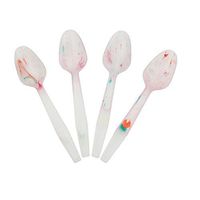 Crazy Color Changing Plastic Spoons - White to Confetti When Cold - Colorful & Beautiful Birthday Party Spoons - Frozen Dessert Supplies - Made in USA! 100 Count