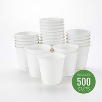 500-CT Disposable White 8-oz Hot Beverage Cups with Double Wall Design: No Need for Sleeves - Perfect for Cafes - Eco Friendly Recyclable Paper - Insulated - Wholesale Takeout Coffee Cup