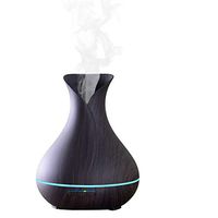 Gold Armour Essential Oil Diffuser, 400ml Wood Grain Aromatherapy Diffuser Ultrasonic Cool Mist Humidifier with Color LED Lights Changing and Auto Shut-Off for Bedroom Office Home (Dark)