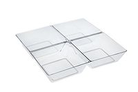 Mini-Ware Square 4 Section Dish, Clear - 4 Count