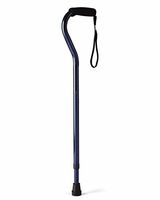 Medline Offset Handle Canes with Foam Hand Grip, Blue, Aluminum (Pack of 6)