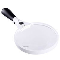 5.5-Inch Extra Large Handheld Magnifying Glass with LED Light, Oversize Reading Magnifying Loupe 2X 4X 25X Zoom Illuminated Magnifier Lens for Hobby Art Crafts Inspection & Low Vision Aids