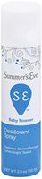 Summer's Eve Feminine Deodorant Spray Baby Powder 2 oz (Pack of 10)