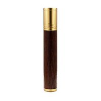 LUBINSKI Cigar Jar Tube,Portable Travel Cigar Holders Wood and Stainless Steel Humidor Case (Gold)
