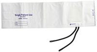 MABIS Single-Patient Use Disposable Blood Pressure Cuffs with Universal Connectors, Two Tubes, 31 to 40 Centimeters, White, 5 per Box