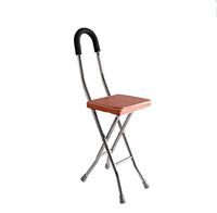 RES&DZ Walking Cane Chair -Stainless Steel Four - Footed Crutches for The Elderly Folding Seats Crutches Walking Stick Stool