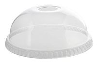 Fineline Super Sips 31115DLH 115mm PET Dome Lid with Hole, Clear