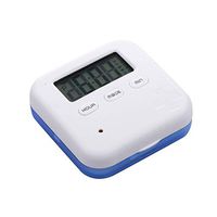 Artibetter Pill Organizer with Alarm Reminder 4 compartments Digital Alarm Clock Pill case Planner for medications Supplements and Vitamins (Blue)