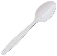 Daxwell Plastic Teaspoons, Heavy Weight Polystyrene (PS), White, 6 1/8", A10000957 (Case of 1,000)