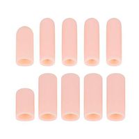 10pcs Gel Finger Protector Silicone Finger Cots Thumb Sleeves Finger Sleeves Finger Tip Cover Toe Finger Protection Great for Trigger Finger, Hand Eczema, Finger Cracking, Finger Arthritis - Nude
