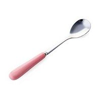 Kentop Stainless-Steel Dessert Spoon Spoon made of stainless steel Stainless Steel Spoon Tea and Coffee Stirring Spoon pink made of Stainless Steel and Ceramic Material 14.5 CM (1 piece)
