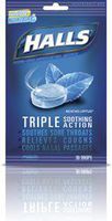 Special pack of 6 HALLS COUGH DROP TRIPLE SOOTHING ACTION MENTHO-LYPTUS 30 per bag
