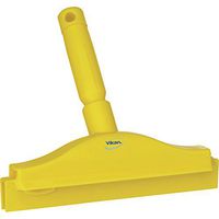 Vikan 77116 Rubber Polypropylene Frame Bench Double Blade Squeegee, 10", Yellow
