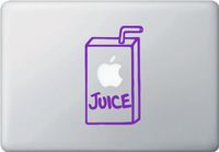 Apple Juice Box Graphic - Macbook or Laptop Vinyl Sticker Decal (3.5in width x 5.75in height) (Purple)