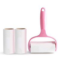 ONEYUE Sticky Lint Roller Set Pet Hair Remover Paper Roller Brush with a Handle and 3 Roller Refills for Clothes, Carpet, Dog, Cat Fur Removal, 180 Sheets Total
