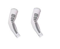 Arm Sleeve - Sports Compression Sleeves for Baseball, Basketball, Football, Cycling, Golf - Elbow Brace for Arthritis, Lymphedema - UV Protection, Tattoo Cover (1 Pair) (White, M 9.5-11.8")
