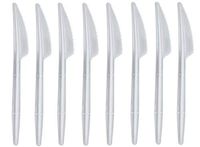 Extra Sharp Plastic Disposable Steak Knife by Shark-Tooth (Designed to Cut Through Meat/Chicken) (White, 1000)