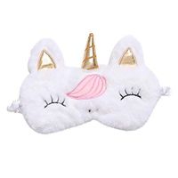 Worglo Plush Travel Goggles,1 Pcs Soft Unicorn Sleeping Mask Plush Blindfold Unicorn Horn Sleep Mask Eye Mask for Girls Women Kids