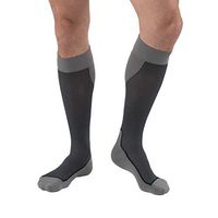 JOBST Sport Knee High 15-20 mmHg Compression Socks, Black/Grey, Small