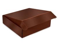 Decorative Shipping Boxes - Chocolate Gourmet Shipping Boxes 12x12x3" Auto Lock Boxes - (2 Packs; 6 Boxes Per Pack) - WRAPS-54CH