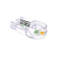 PandaOffice Pill Cutter Medicine Splitter Plastic Storage Compartment Box Travel Medicine Capsule Holder 9x4x3cm inch (White)