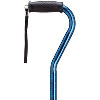 Unisex Offset Handle Cane Color: Blue Granite