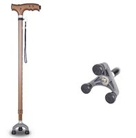 ZWQ Walking Sticks Adjustable Canes with LED Light Handle Height Levels for Men Women,B