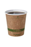 World Centric 100% Biodegradable, 100% Compostable Paper PLA-Lined 10 Ounce Kraft Coffee Hot Cup, 100 Pack