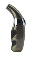 Scorch Torch Butane Satin Finish Stainless Steel Curved Refillable Lighter (Charcoal)