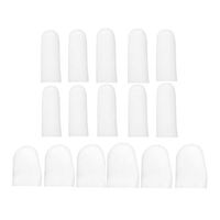 LIOOBO 16pcs Gel Finger Sleeves Finger Support Silicones Finger Protectors Waterproof Finger Cots for Arthritis Psoriasis (White)