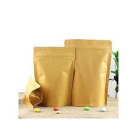 50Pcs/Lot Stand Up Kraft Paper Bag Snack Tea Powder Packaging Pouch Gift Party Wedding Kraft Paper Zipper Bags,20X25X5cm