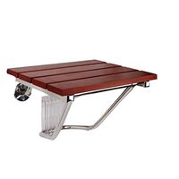 Solid Wood Bath Chair Pine Folding Stainless Steel Bath Stool Bathroom Wall Chair Elderly Child Pregnant Woman (b)