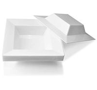 " OCCASIONS" 60 Bowls Pack, Heavyweight Disposable Wedding Party Plastic Bowls (12oz Soup Bowl, Square White)