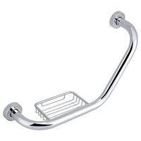 LMEIL Stainless Steel Bathroom Grab Bar w/Soap Holder Bathtub Arm Safety Handle Bath Shower Tub Anti Slip Handrail Grip for Disability Aid and Elderly Assistance