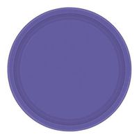 Amscan 54015.106 Round Plates, 7 inches, New Purple