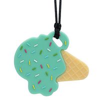 Sensory Chew Necklace for Boys and Girls - Oral Motor Aids Silicone Chewy Pendant Jewelry for Autism ADHD SPD Teething Biting with Special Needs Kids Adults - Ice Cream Chewies Toys